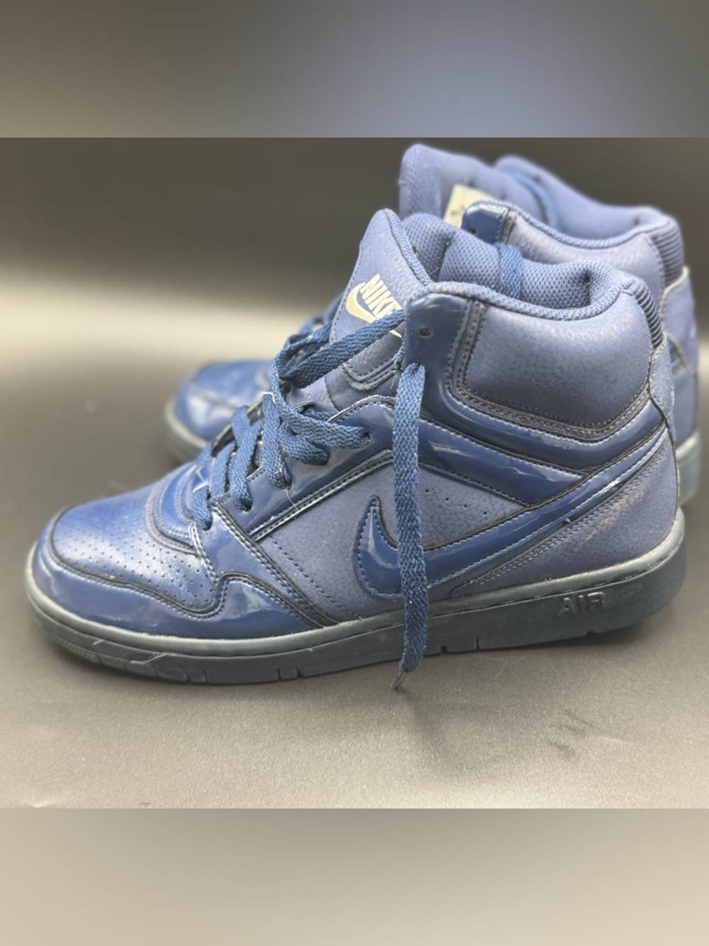 Nike Navy Patent High-Top Sneakers men’s size 9